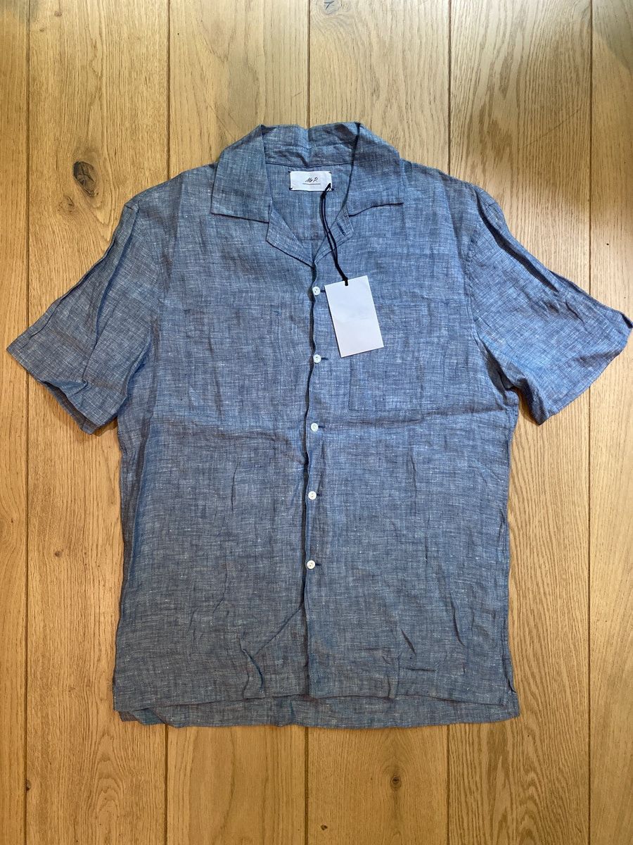 Mr P. Mr P. Short Sleeve Linen Chambray Shirt Size US M / EU 48-50 / 2 - 1 Thumbnail