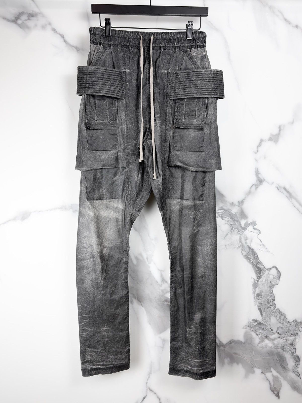 Rick Owens SS17 Rick Owens Walrus MP Waxed Coated Creatch Cargo Pants Size US 30 / EU 46 - 1 Thumbnail