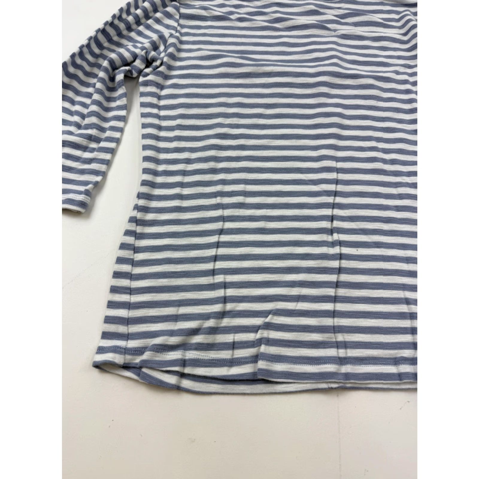 NIC+ZOE NIC+ZOE Shirt Womens M Blue Stripe Boat Neck 3/4 Sleeve Top Size M / US 6-8 / IT 42-44 - 2 Thumbnail