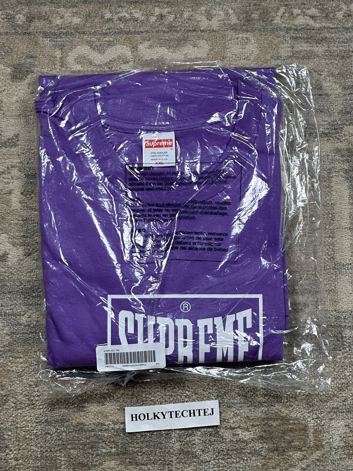 Supreme Supreme Warm Up Tee - Purple - XXL - FW23 Size US XXL / EU 58 / 5 - 2 Thumbnail