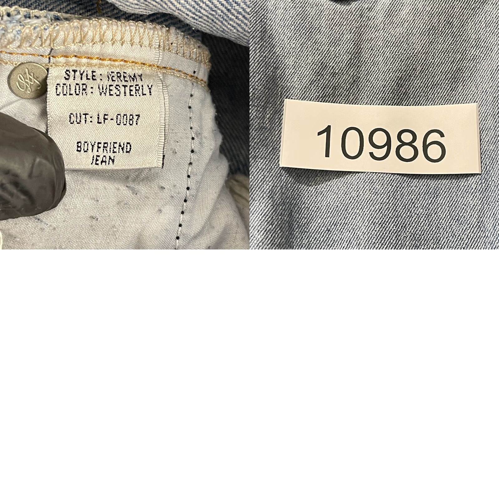 Vintage Lovers + Friends Jeremy Boyfriend Jeans Womens Size 25 Blue Destroyed High-Rise Jeans Size 42" / US 20 - 11 Thumbnail