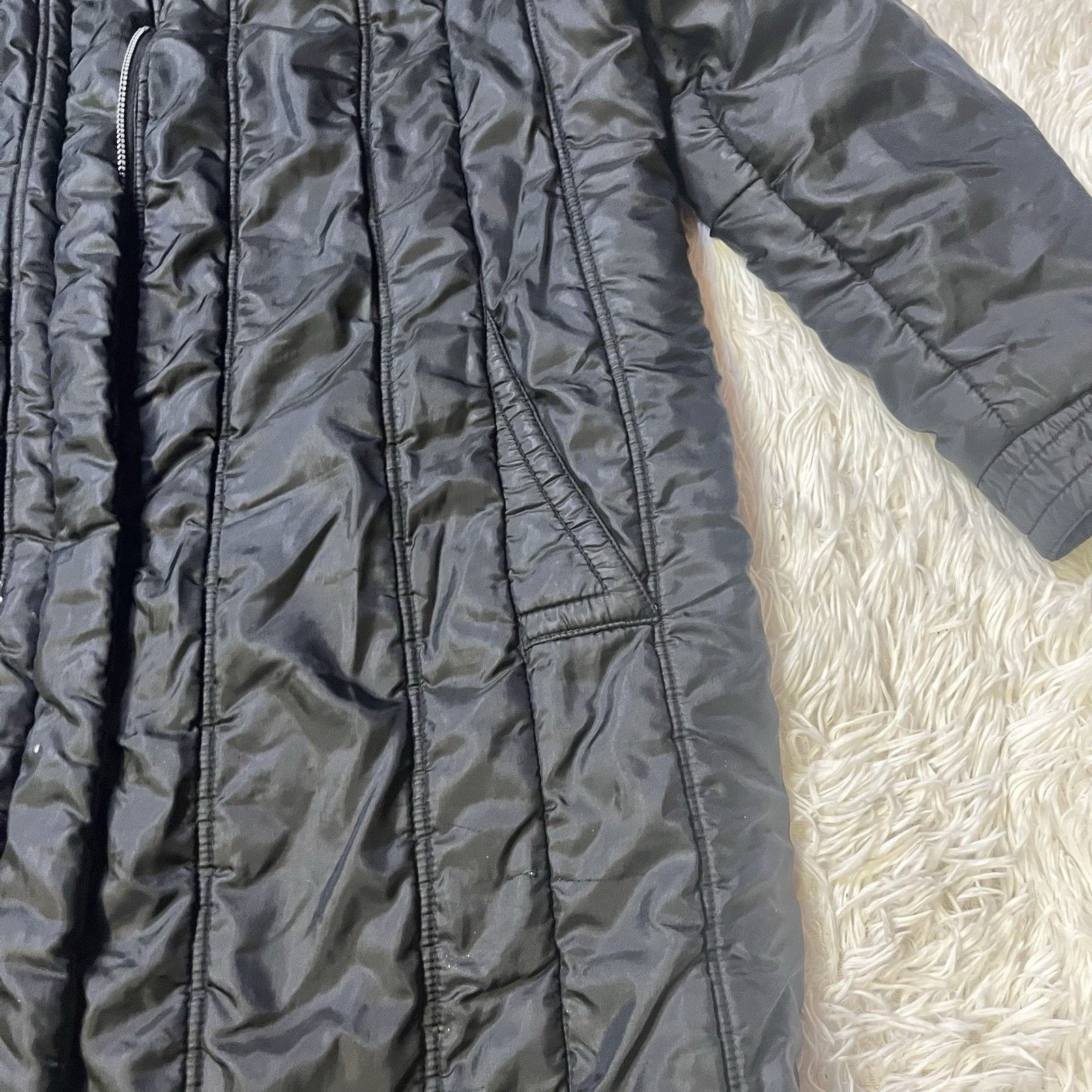 Other Y R Puffer Coat Womens 2XL BLACK Midi Jacket polyester Zip Size XXL / US 16-18 / IT 52-54 - 3 Thumbnail