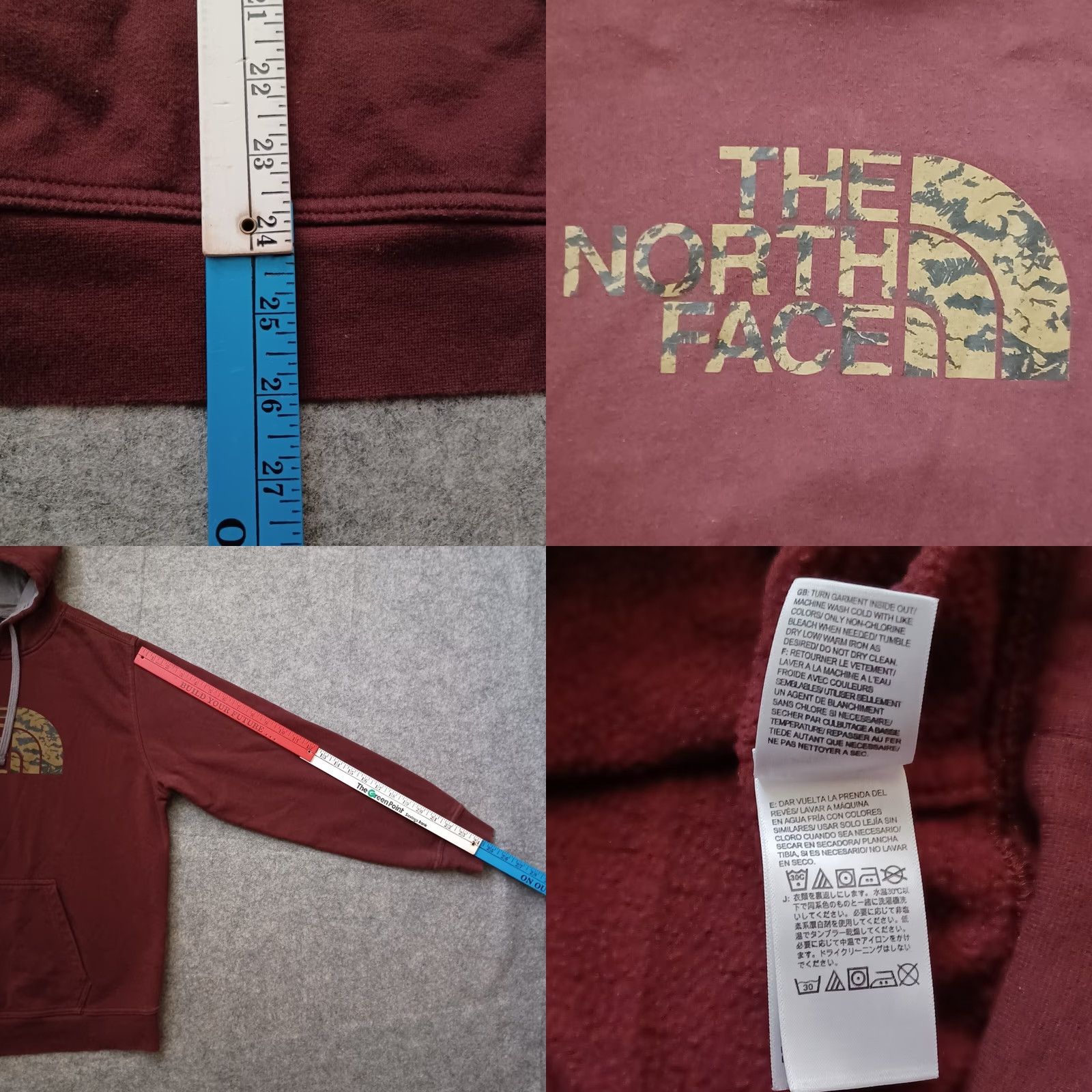 The North Face The North Face Hoodie Mens M Red Maroon Pullover Half Dome Camo Spellout Logo Size US M / EU 48-50 / 2 - 8 Thumbnail