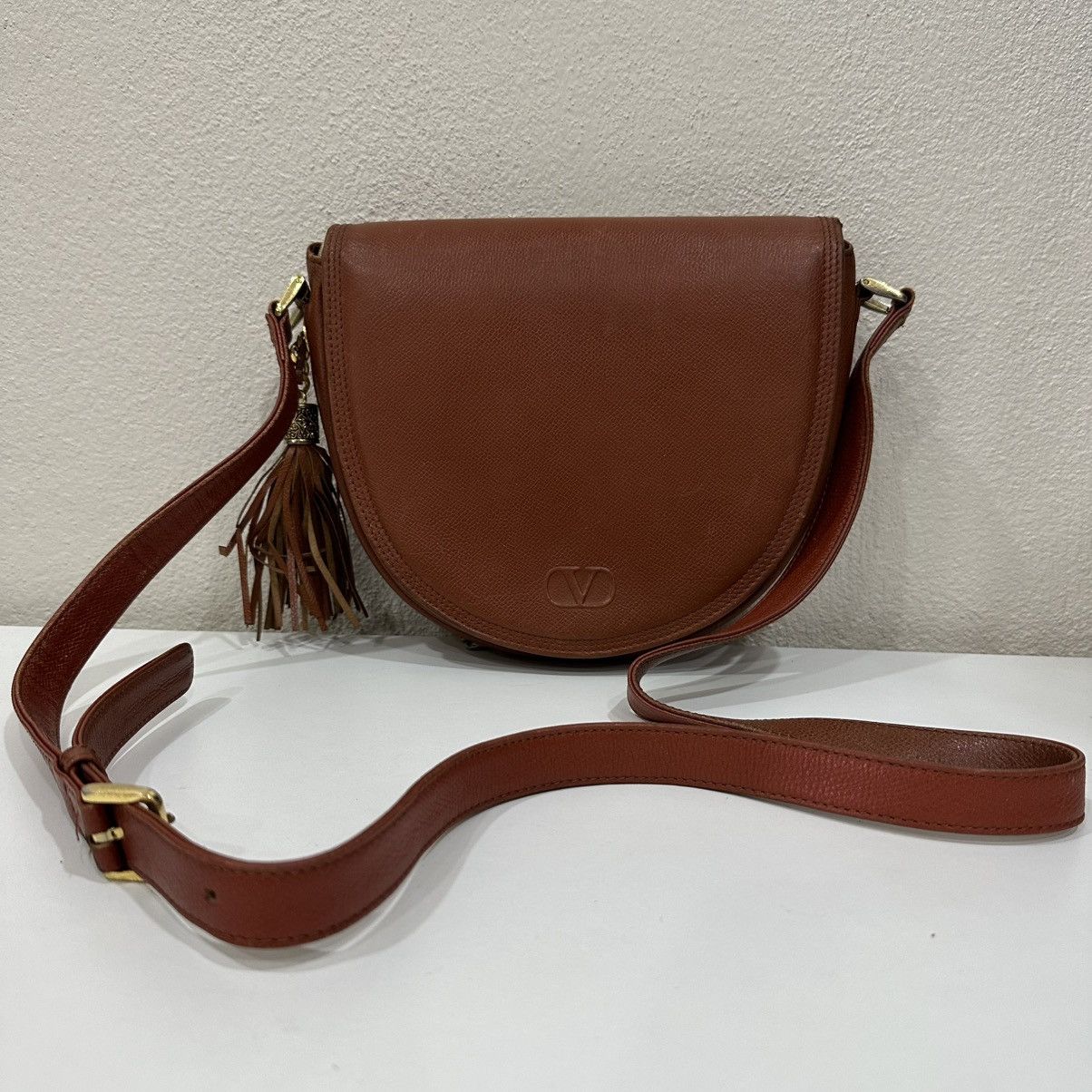 Valentino ‼️LD‼️VALENTINO GARAVANI REDDISH BROWN LEATHER SHOULDER BAG Size ONE SIZE - 2 Thumbnail