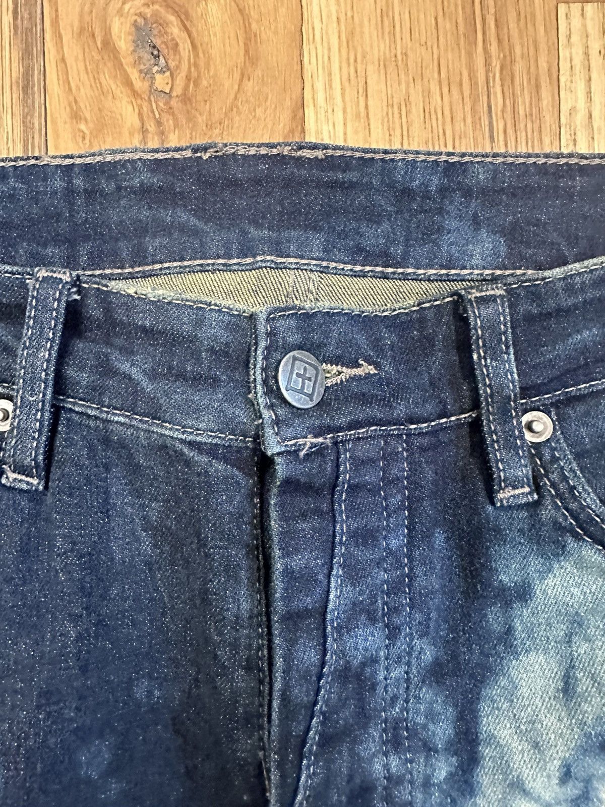 Ksubi Ksubi Dark Blue Bleached Denim Jeans Sz 32 Size US 32 / EU 48 - 3 Thumbnail