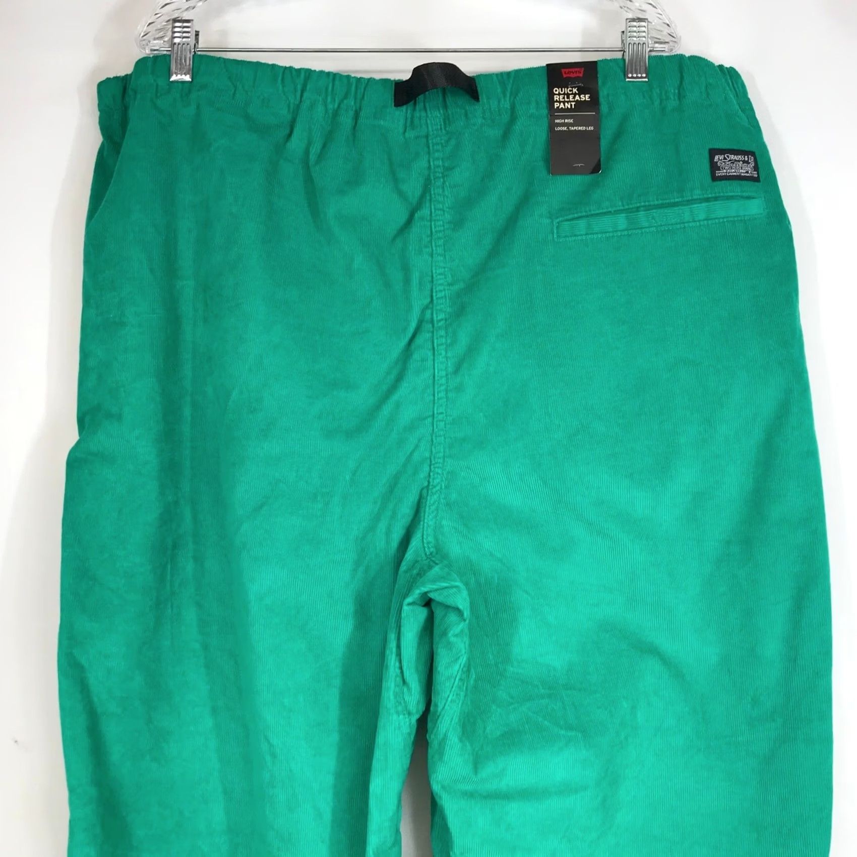 Levi's Levi's Mens Green Corduroy Jogger Pants XXL Loose Drawstring Waist High Rise Front Flat Front Pocket Logo Size US 39 - 5 Thumbnail