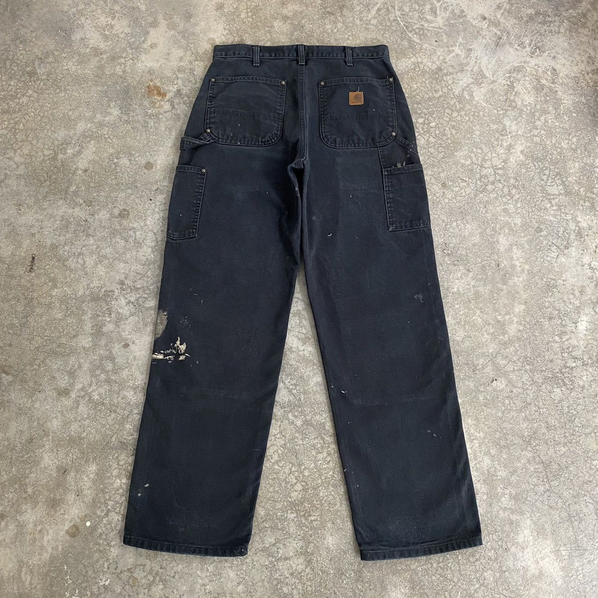 Carhartt VTG Carhartt Double Knee Faded Black Stained Carpenter Pants Size US 31 - 13 Thumbnail