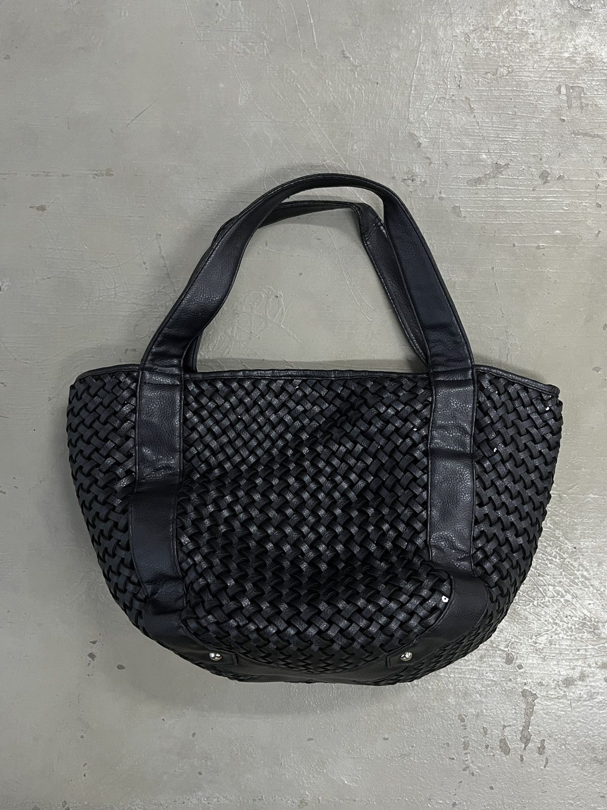 Yohji Yamamoto 2000s Yohji Yamamoto Y’saccs Interaciato Leather Woven Bag Size ONE SIZE - 4 Thumbnail