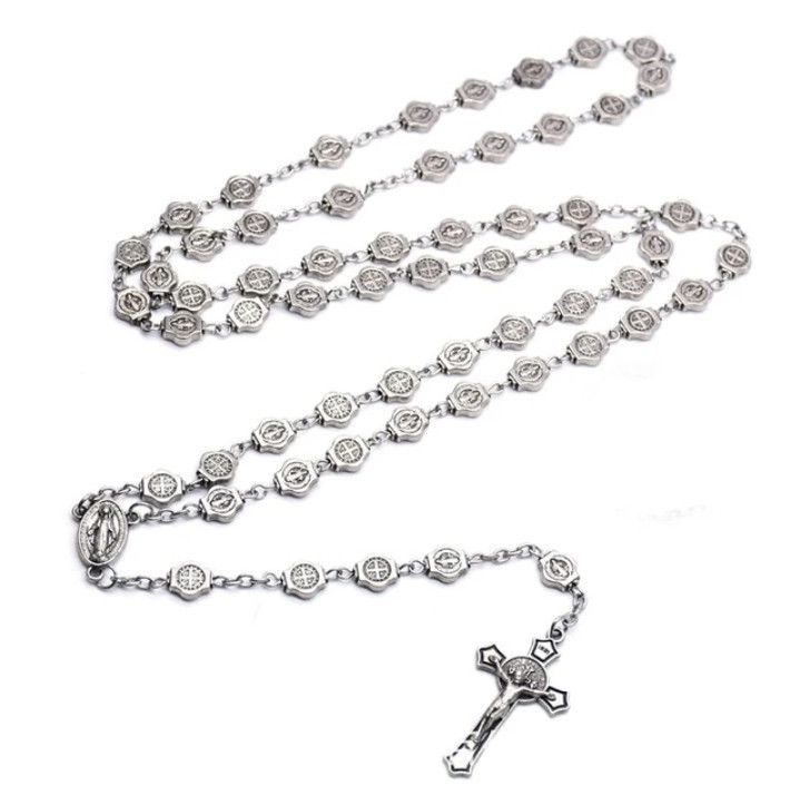 Jewelry × Other Saint Benedict Rosary Necklace Chain Catholic Church Jesus Size ONE SIZE - 5 Thumbnail