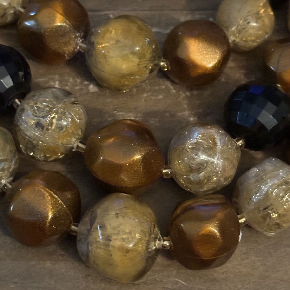 Vintage Vintage chunky layered gold, copper and black bead necklace Size ONE SIZE - 3 Thumbnail