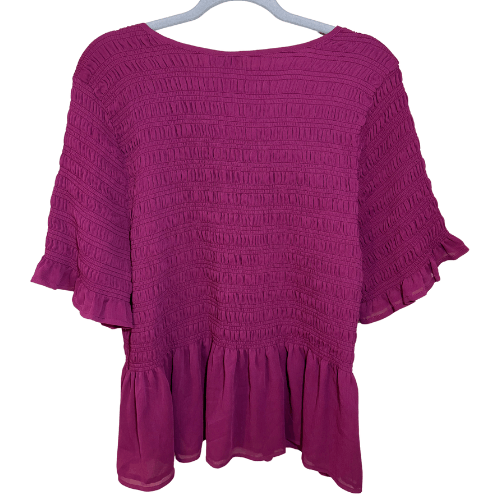 Torrid Torrid Women Blouse Smocked Top Berry Red Size 22/24 Size 3XL / US 20-22 - 3 Thumbnail