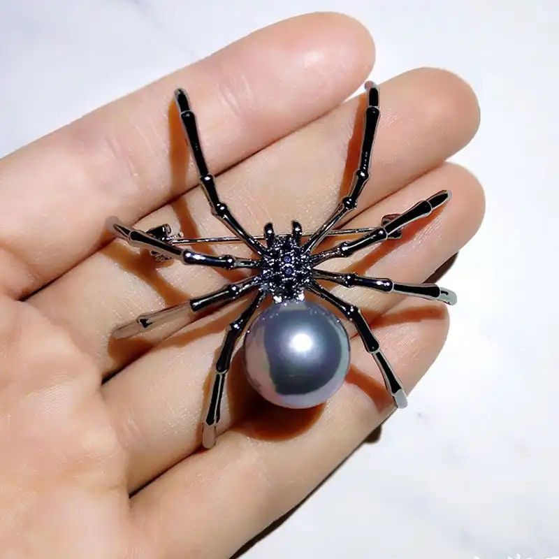 Designer Exaggerated black spider creative brooch Size ONE SIZE - 1 Thumbnail