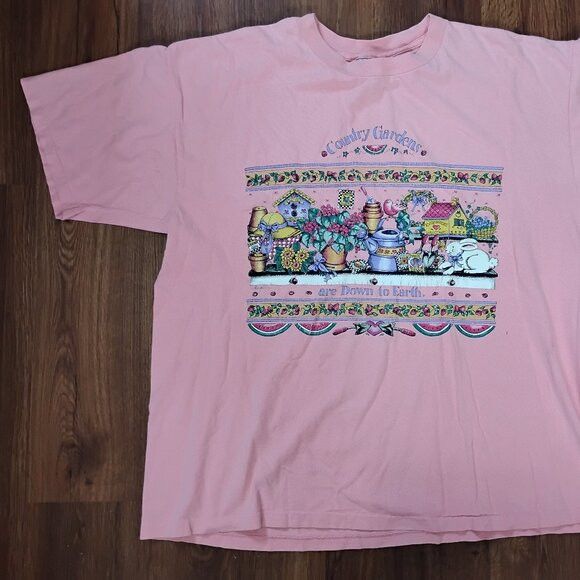 Other Vintage Country Gardens Down To Earth T-Shirt Size US XL / EU 56 / 4 - 2 Thumbnail