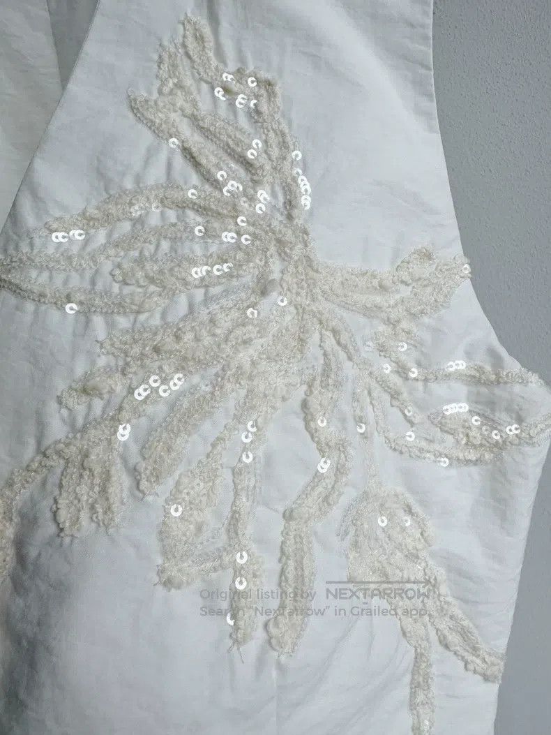 Brunello Cucinelli Brunello Cucinelli White embroidered vest waistcoat Size XS / US 0-2 / IT 36-38 - 5 Thumbnail