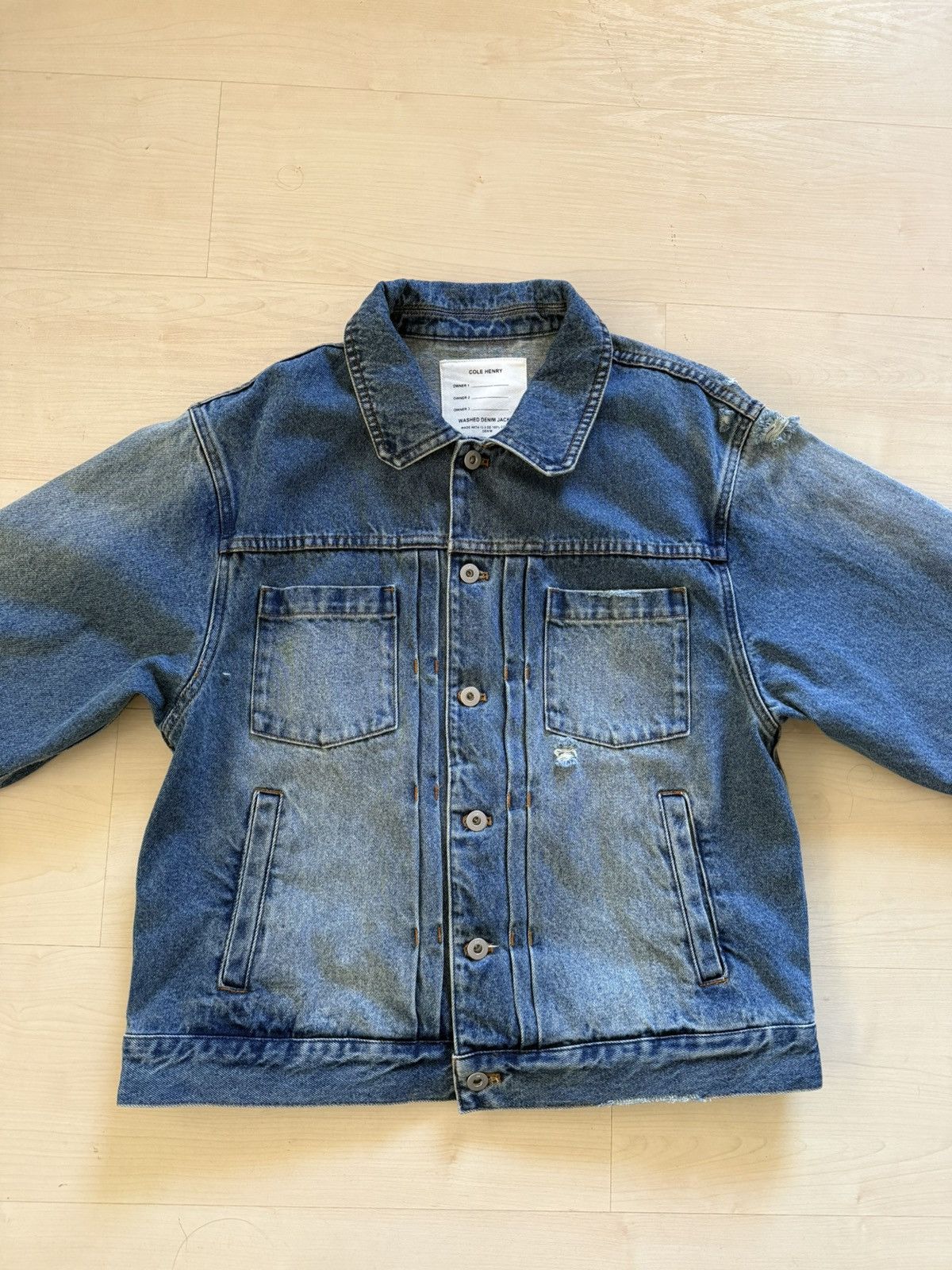 Cole Henry Washed Denim Jacket Size US M / EU 48-50 / 2 - 1 Thumbnail