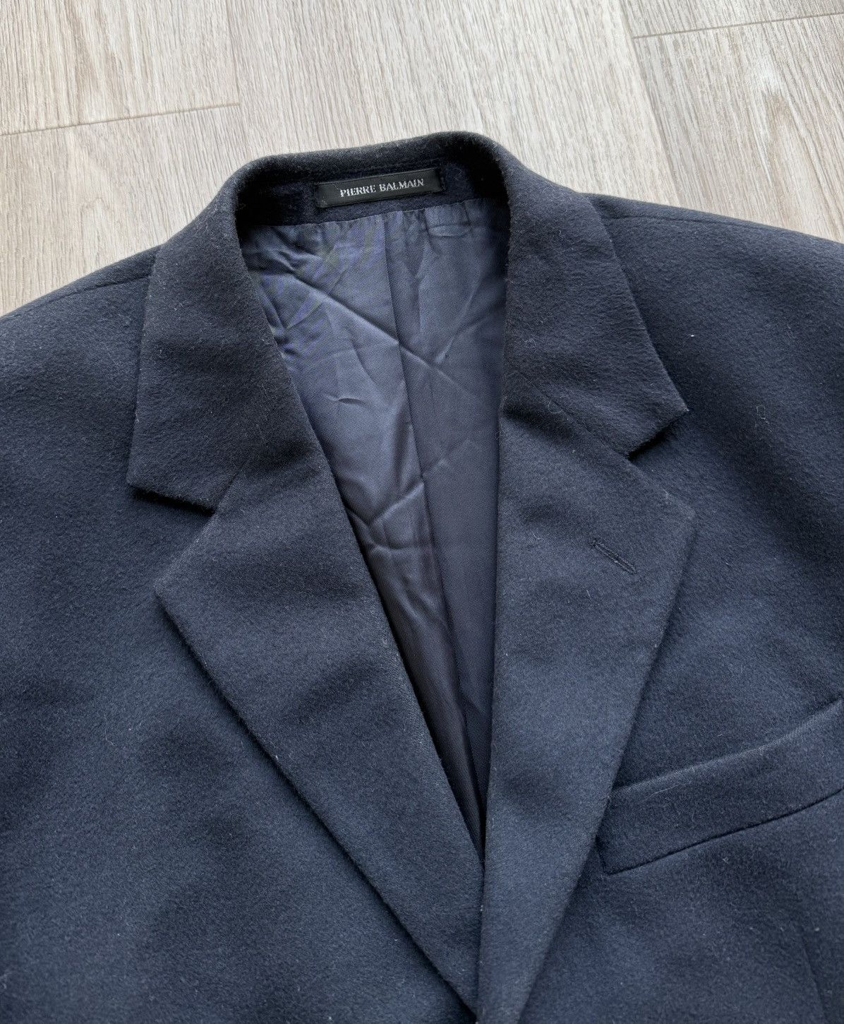 Pierre Balmain Vintage Pierre Balmain Navy Blue Wool Blazer Size 46R - 4 Thumbnail