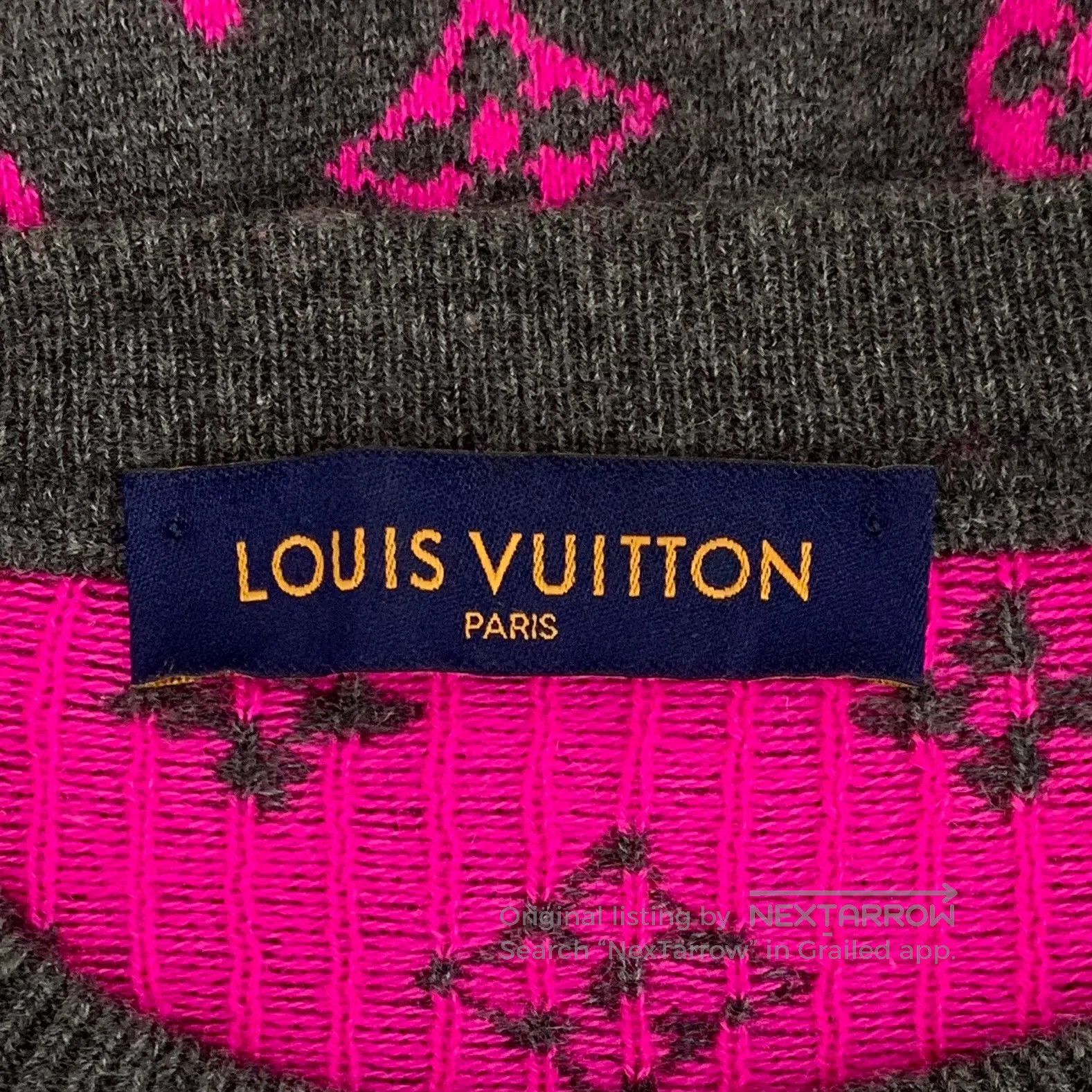 Louis Vuitton Louis Vuitton Dark Gray Back Monogrammed Cashmere Round Ne Size US XL / EU 56 / 4 - 5 Thumbnail