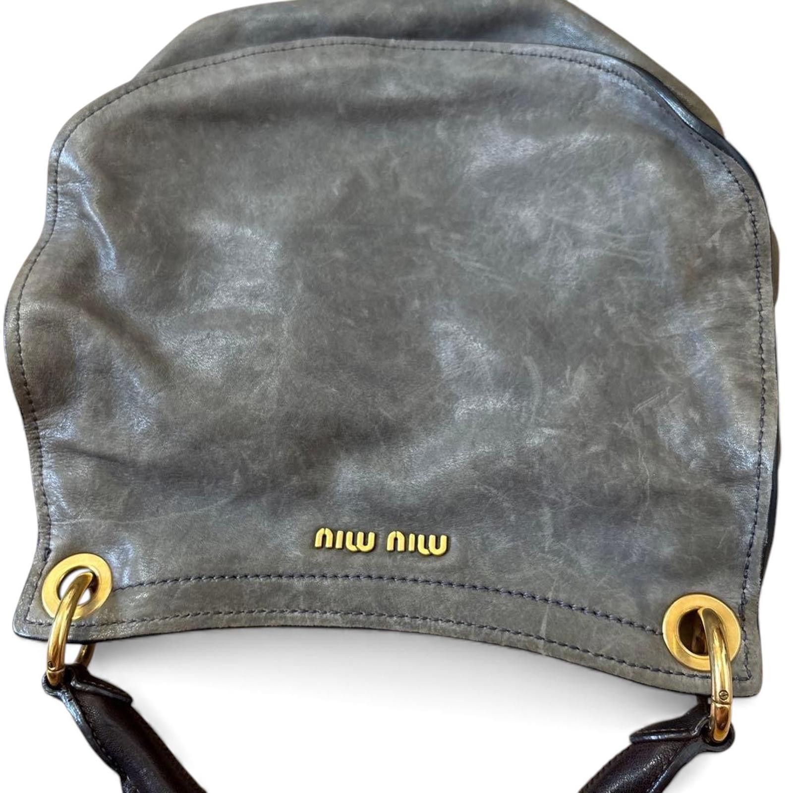 Miu Miu Miu Miu - Two-tone Leather Handbag with Gold-tone Hardware Size ONE SIZE - 2 Thumbnail