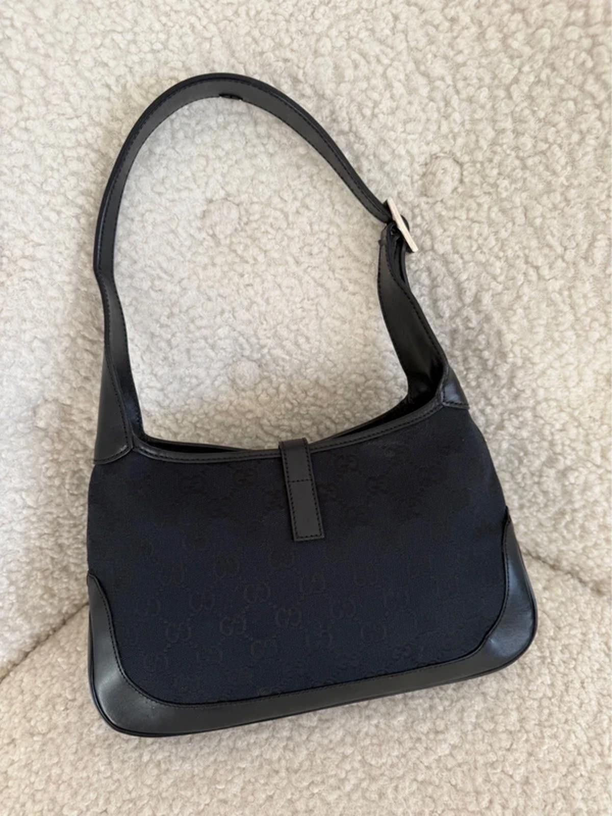 Gucci Gucci Jackie GG Canvas Shoulder Bag – Black Size ONE SIZE - 8 Thumbnail