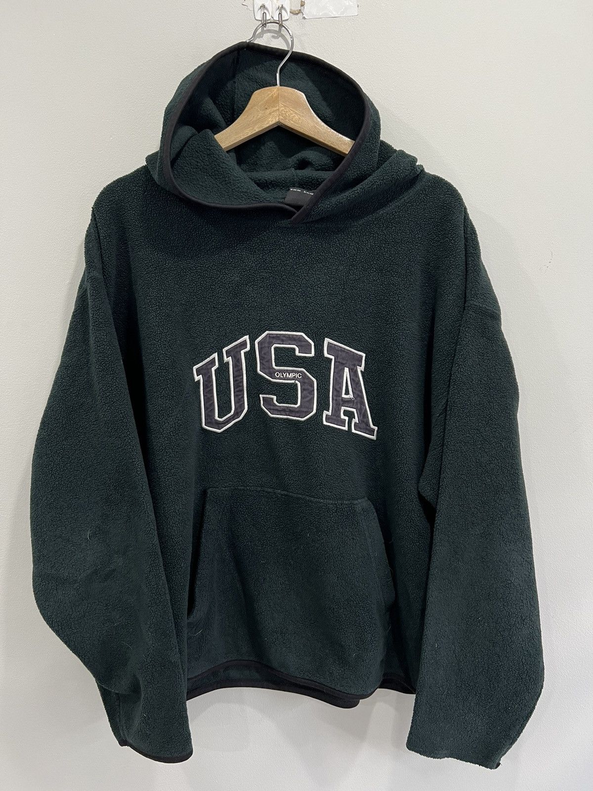 Vintage Vintage USA Olympic Fleece Sweater Hoodie forest green Size US M / EU 48-50 / 2 - 1 Thumbnail