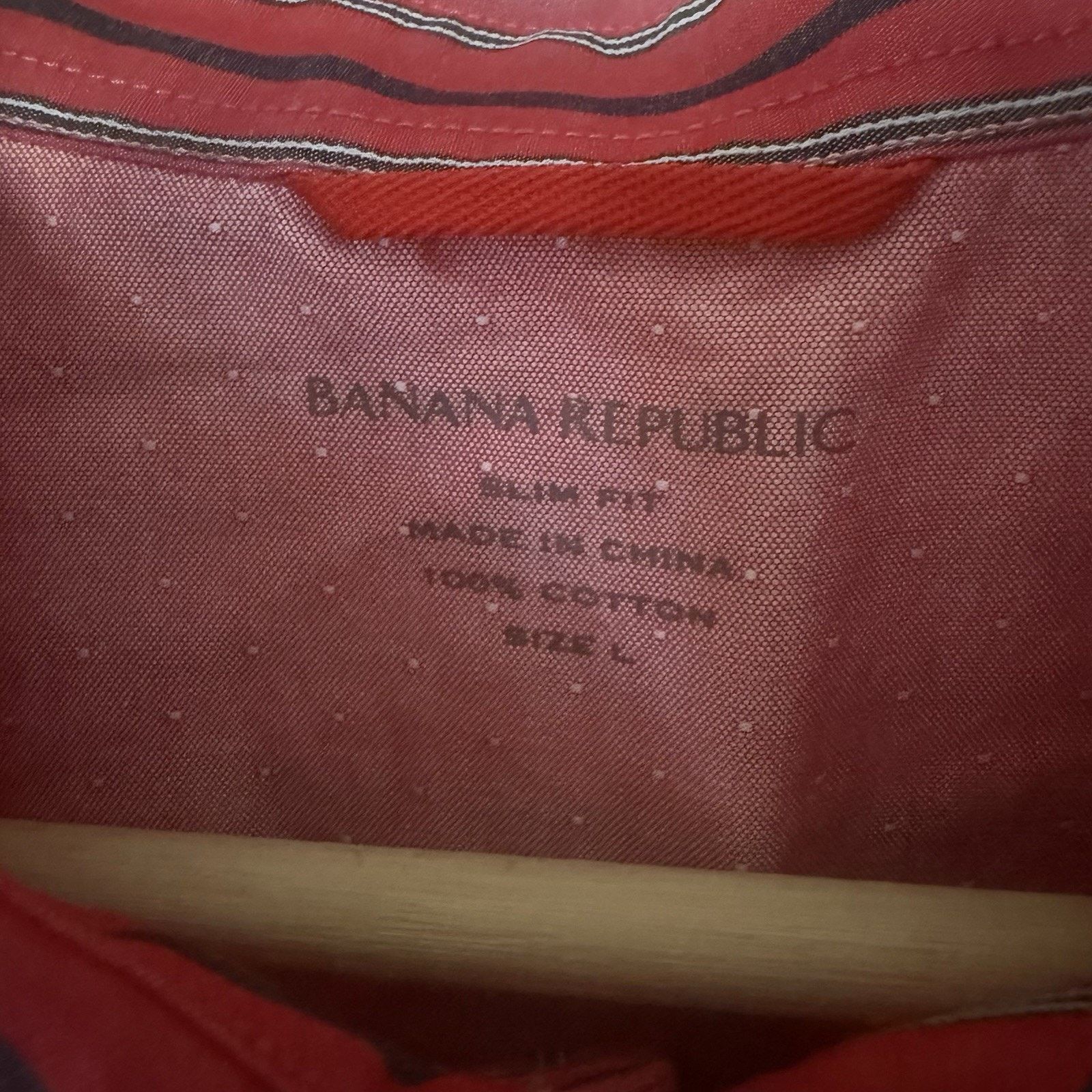 Banana Republic Banana Republic Slim Fit Striped Shirt Red Preppy Career Size US L / EU 52-54 / 3 - 3 Thumbnail