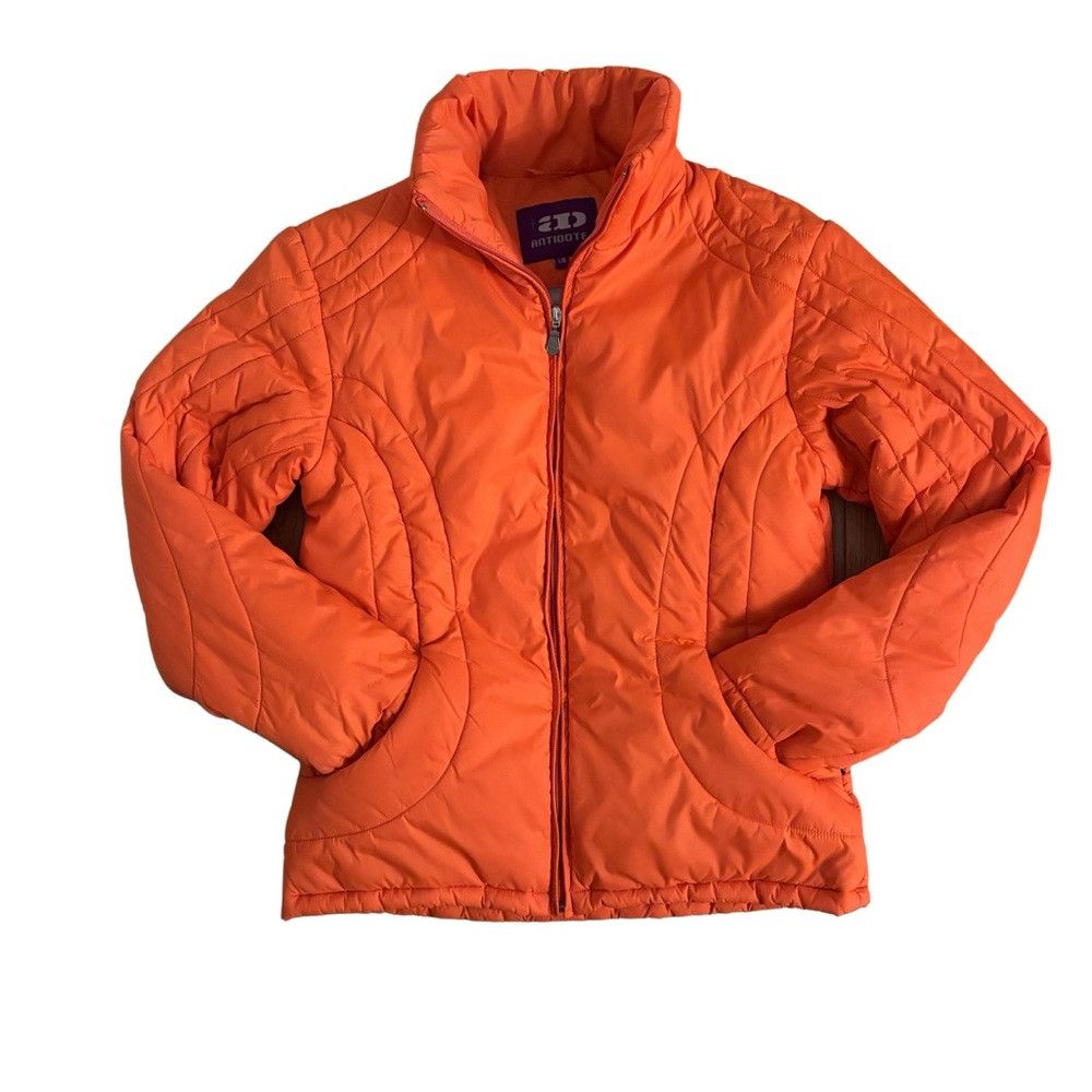 Other Authentic Y2K Antidote Vibrant Orange Quilted Puffer Jacket Size L / US 10 / IT 46 - 2 Thumbnail
