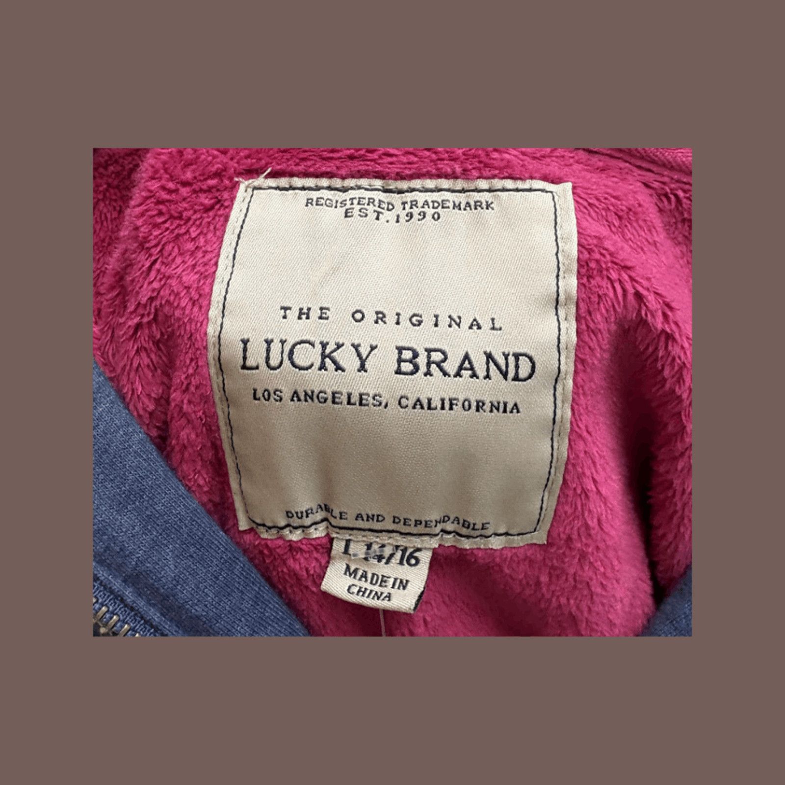 Lucky Brand VTG Hoodie | Lucky Brand Faux Fur Floral | Y2K Cozywear Size L / US 10 / IT 46 - 3 Thumbnail
