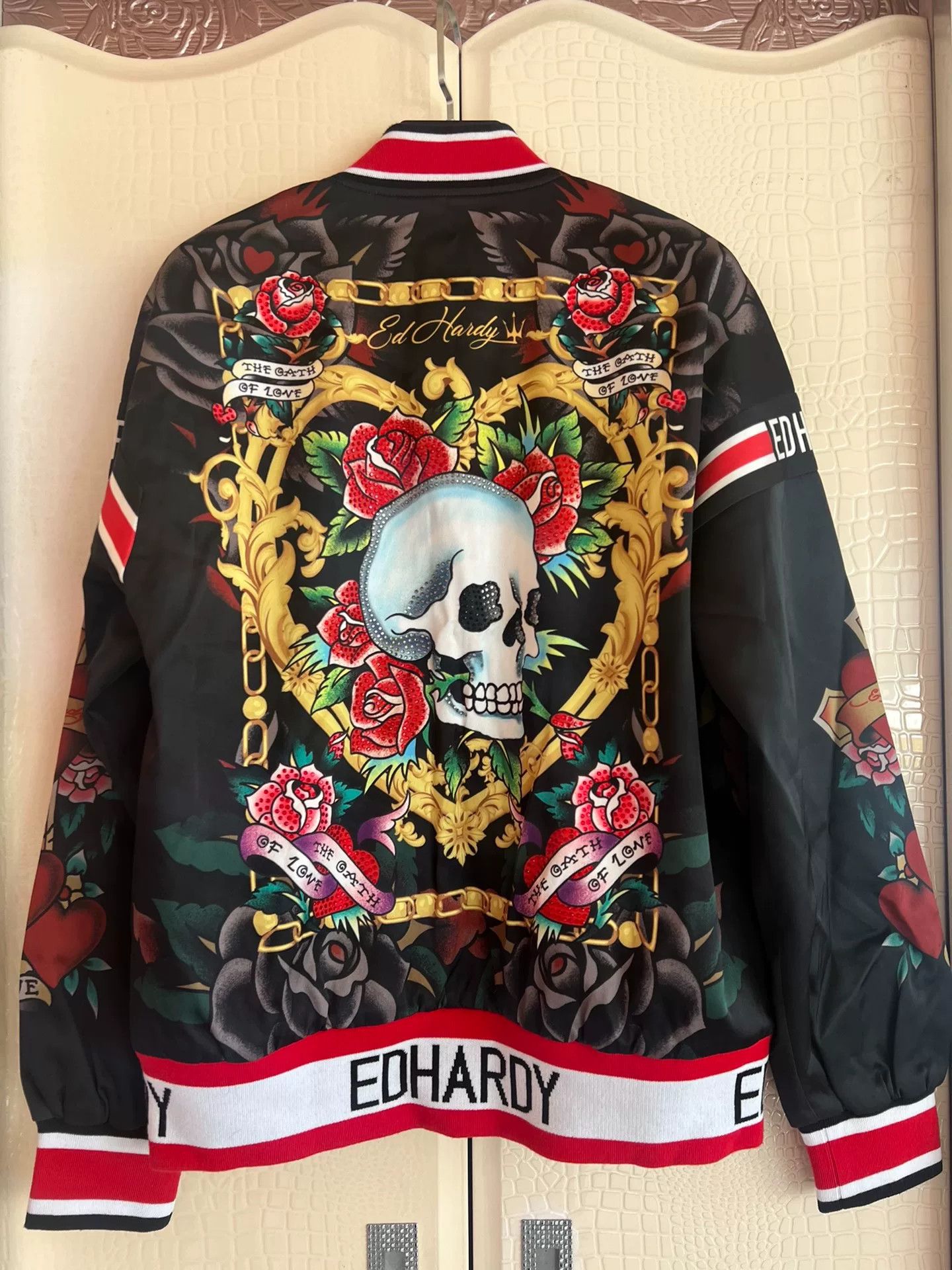 Ed Hardy Ed Hardy Men's Silk Baseball Jacket Size US S / EU 44-46 / 1 - 1 Thumbnail