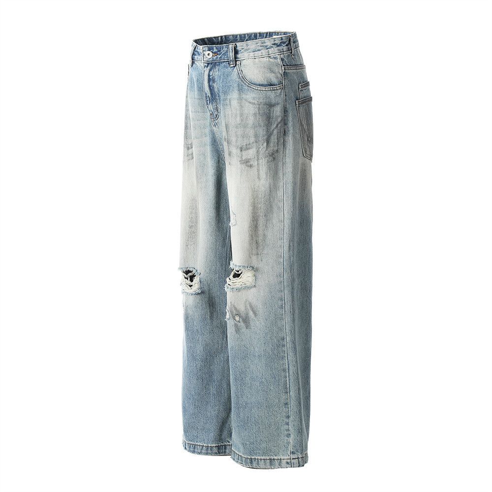 Japanese Brand × Jean Trendy punk distressed contrasting washed ripped jeans Size US 32 / EU 48 - 2 Thumbnail