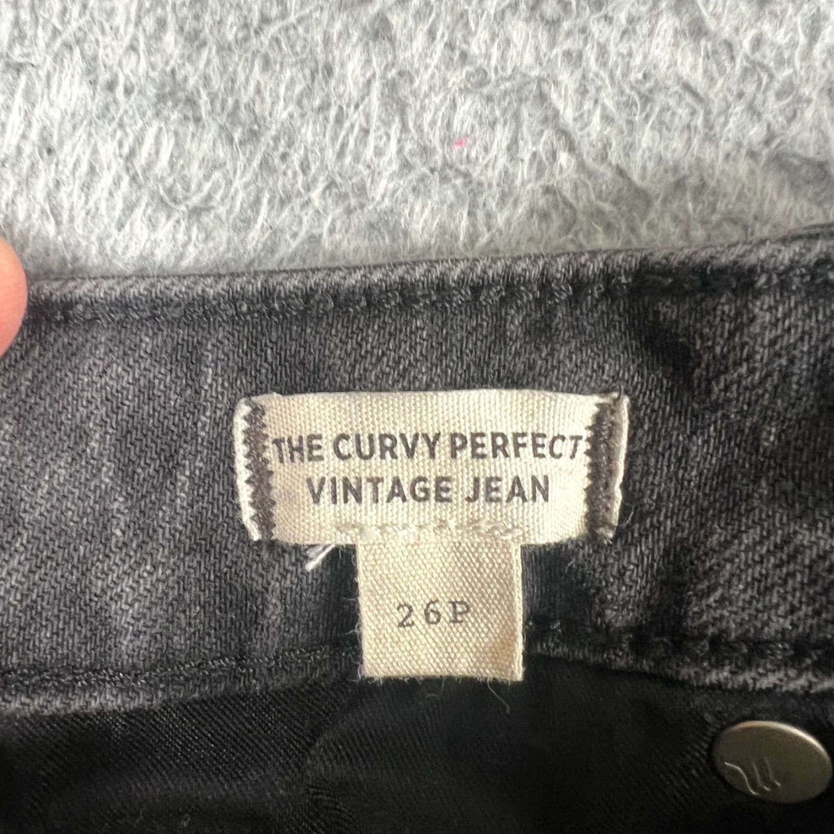 Madewell VINTAGE Madewell Jeans Womens 26P Regular Fit Straight Vintage Denim Black Wash, 5-Pocket, High Rise, Petites Size 26" / US 2 / IT 38 - 7 Thumbnail