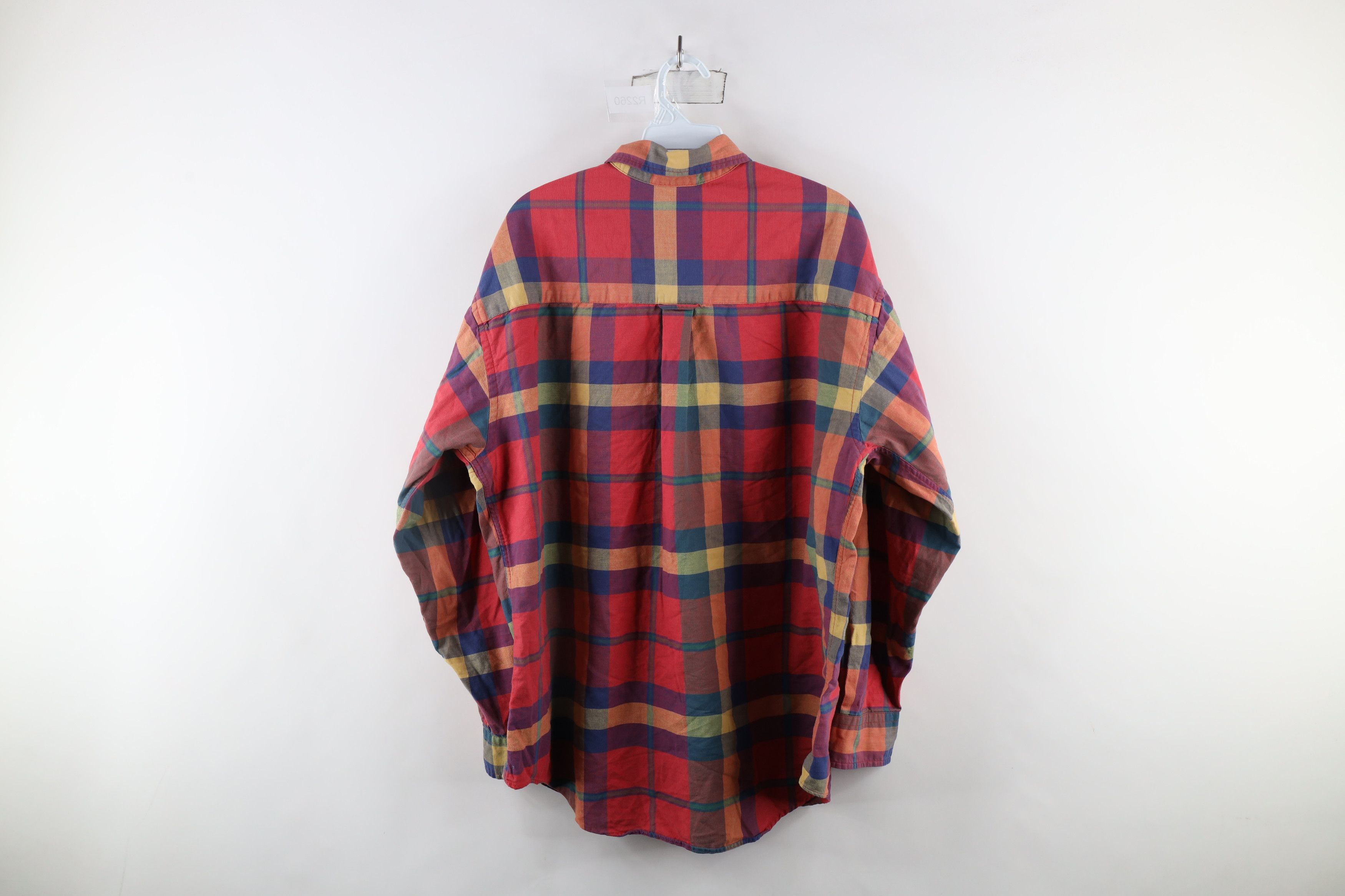 Lands' End × Vintage Vintage 90s Lands End Madras Plaid Button Down Shirt USA Size US L / EU 52-54 / 3 - 7 Thumbnail