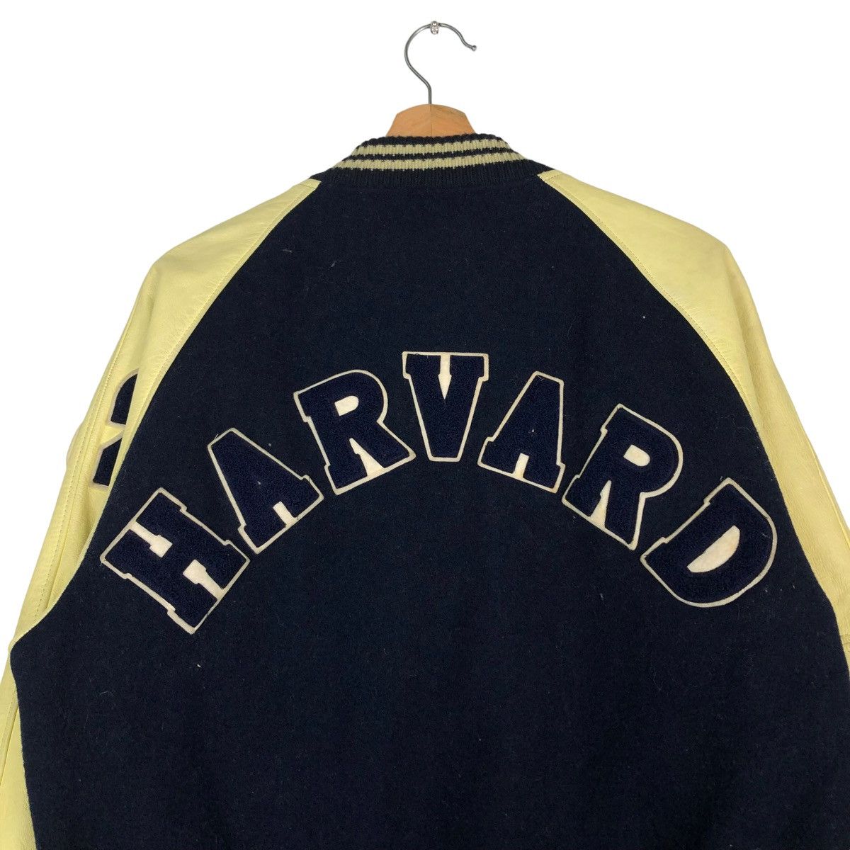 Vintage 🔥VINTAGE VARSITY JACKET LEATHER JUMPER HAVARD BASEBALL Size US L / EU 52-54 / 3 - 9 Thumbnail