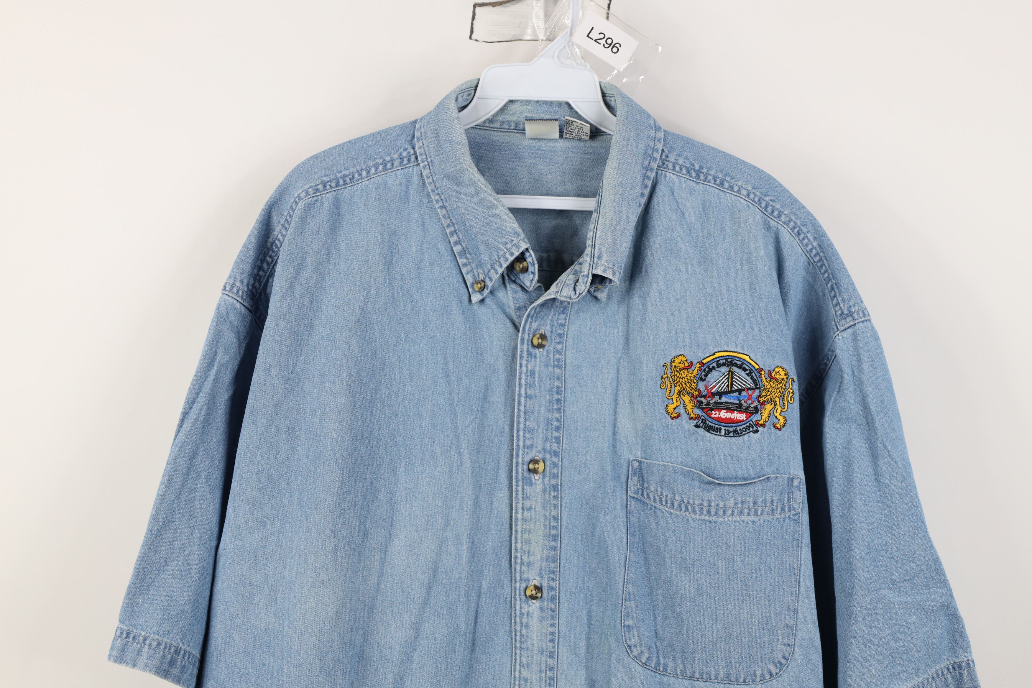 Vintage Vintage Y2K 2009 German American Festival Denim Button Shirt Size US XXL / EU 58 / 5 - 2 Thumbnail