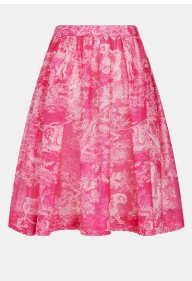 Dior o1w1db10924 Flared Skirt in Pink Size 32" / US 10 / IT 46 - 2 Thumbnail