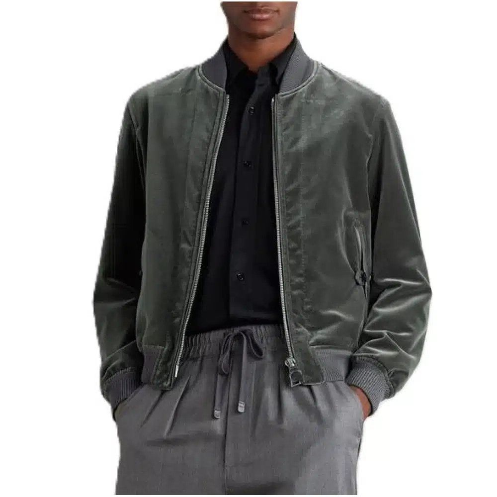 Tom Ford o1loc1c0326 OBS038 Cotton Velvet Bomber Jacket in Green Size US M / EU 48-50 / 2 - 2 Thumbnail