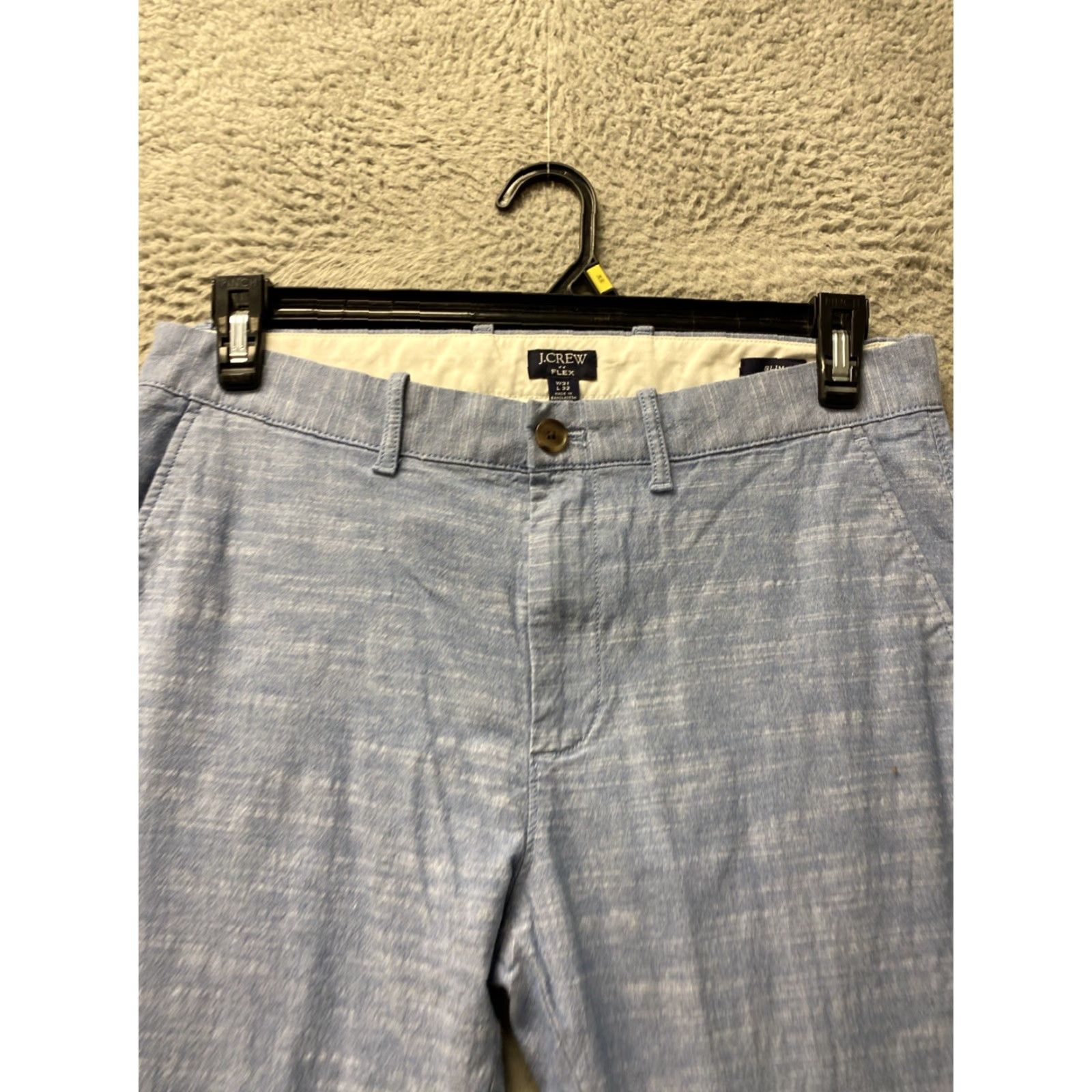 J.Crew J.CREW Pants Men Regular Slim Straight Blue Chino 32x32 Cotton Twill Button Zip Pockets Back Pocket 32 Inseam Size US 32 / EU 48 - 2 Thumbnail