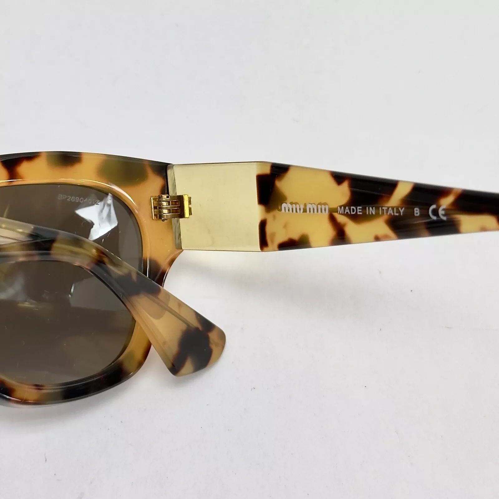 Miu Miu MIU MIU 05P Bold ECLAT Chunky Sunglasses MU05PS Brown Havana Size ONE SIZE - 5 Thumbnail