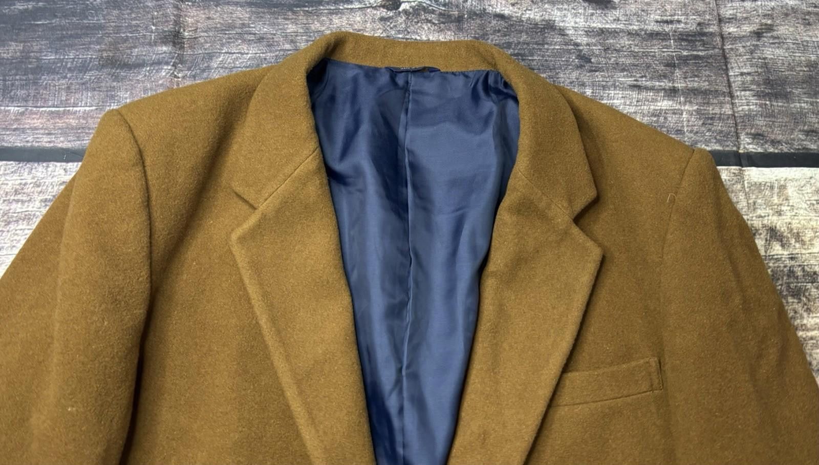 Gap VTG GAP Blazer Jacket Mens Medium 44R Wool Brown Tweed 90s Size 38R - 4 Thumbnail