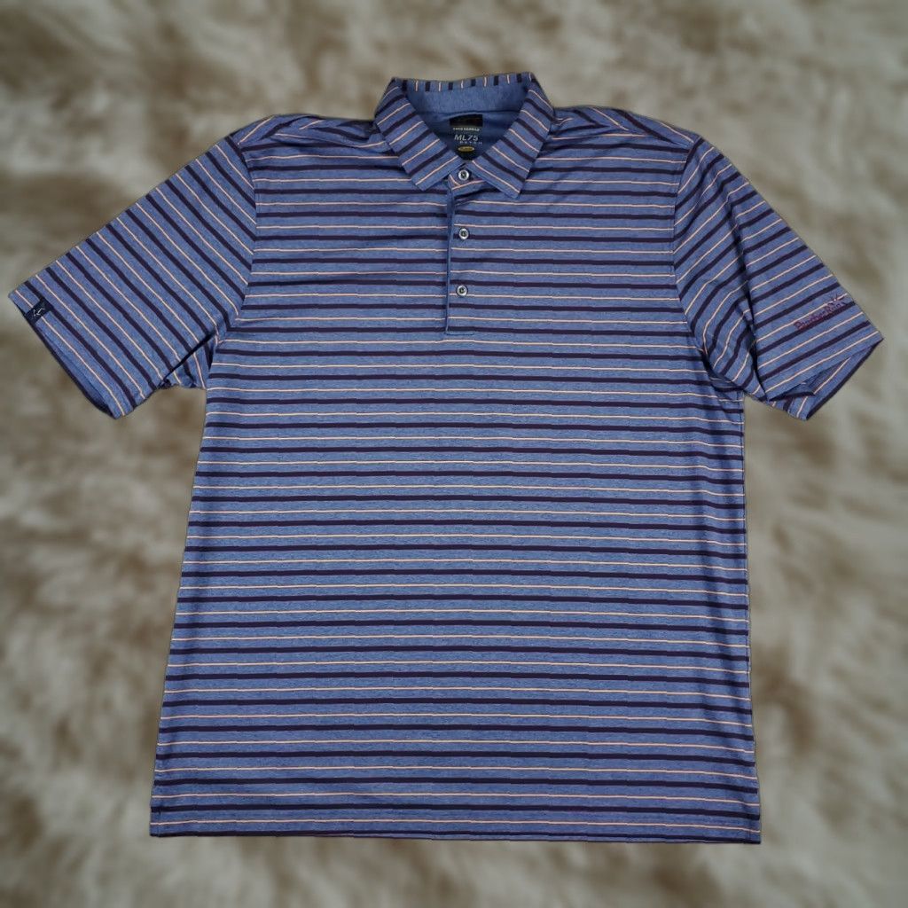 Vintage Greg Norman Polo Shirt Mens XL Blue Striped Shark Golf Casual Short Sleeve Shirt Size US XL / EU 56 / 4 - 1 Thumbnail