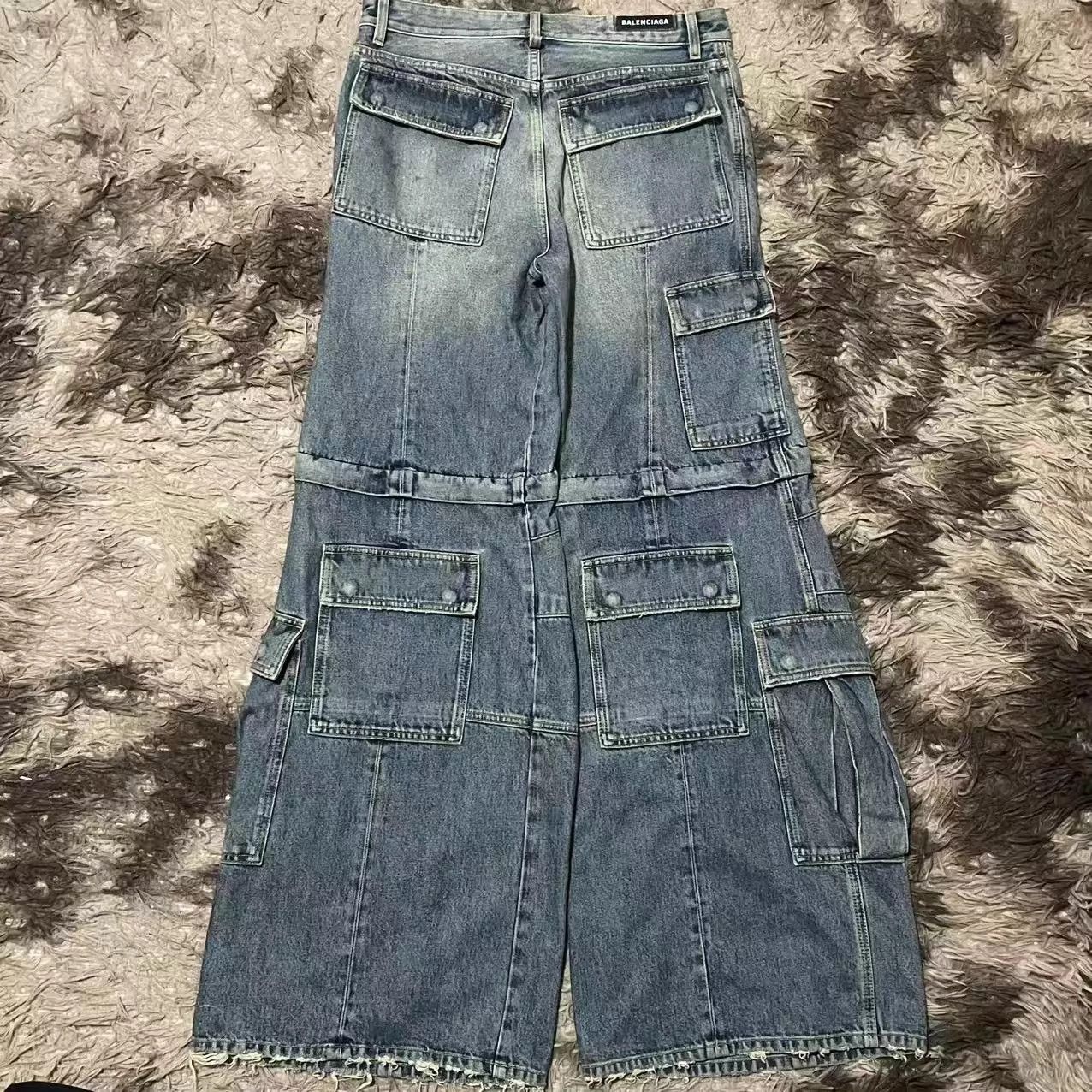 Balenciaga Balenciaga Cargo SS25 Sun-Bleached Indigo Denim Trouser Size 26" / US 2 / IT 38 - 2 Thumbnail