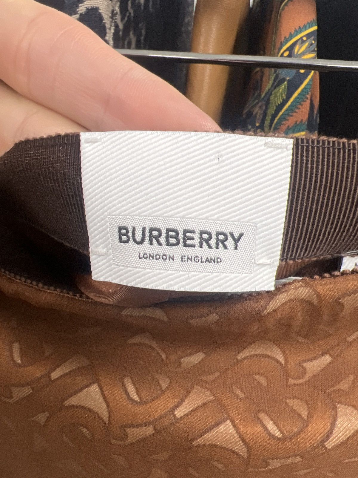 Burberry Burberry Brown Logo-Printed Scarf-Detail Midi Skirt Size 31" - 13 Thumbnail