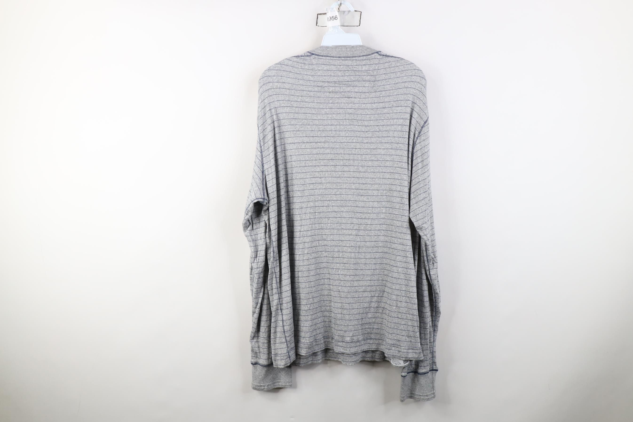 Robert Graham Robert Graham Elbow Patch Striped Ribbed Knit Henley T-Shirt Size US XXL / EU 58 / 5 - 11 Thumbnail