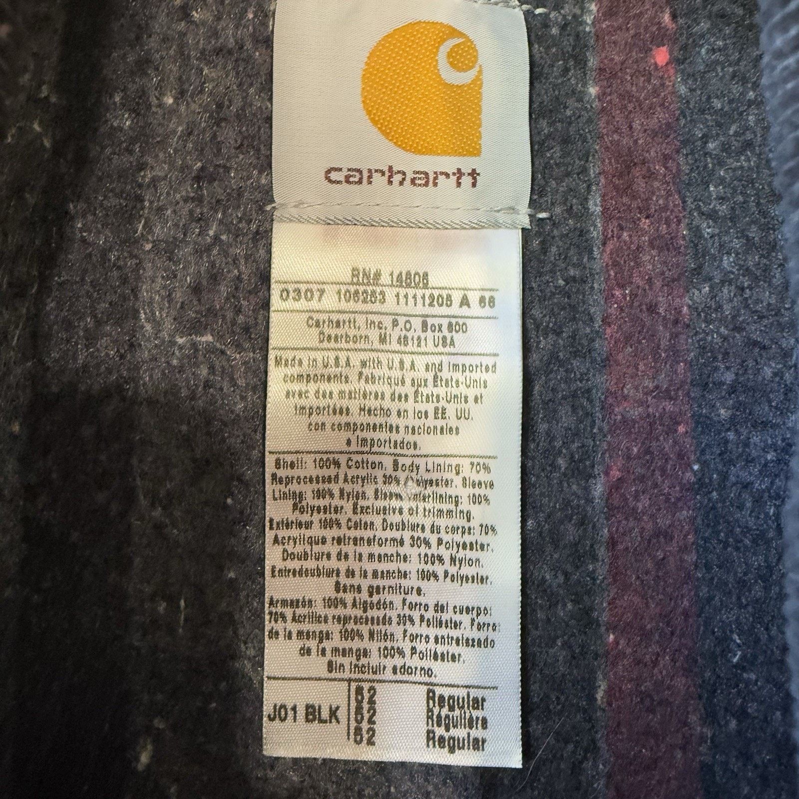 Carhartt Carhartt Detroit Jacket 52 Black Workwear Full Zip Bomber Size US XL / EU 56 / 4 - 7 Thumbnail