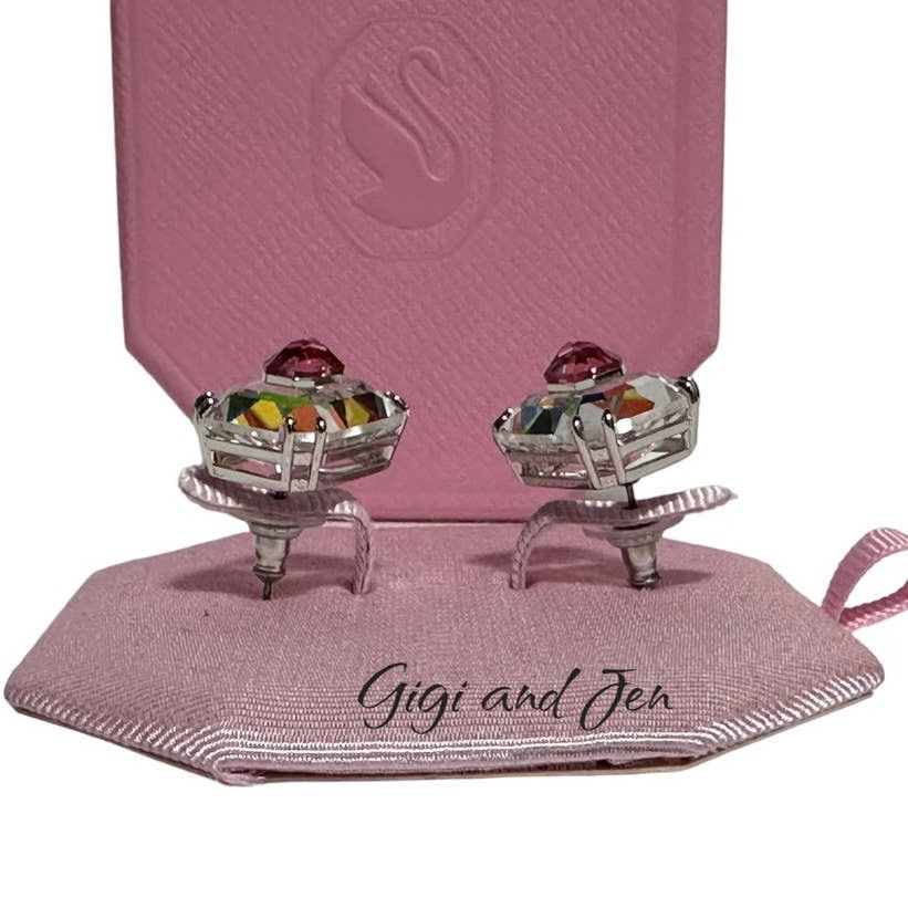 Swarovski Swarovski Chroma stud earrings Octagon cut, Pink Size ONE SIZE - 2 Thumbnail