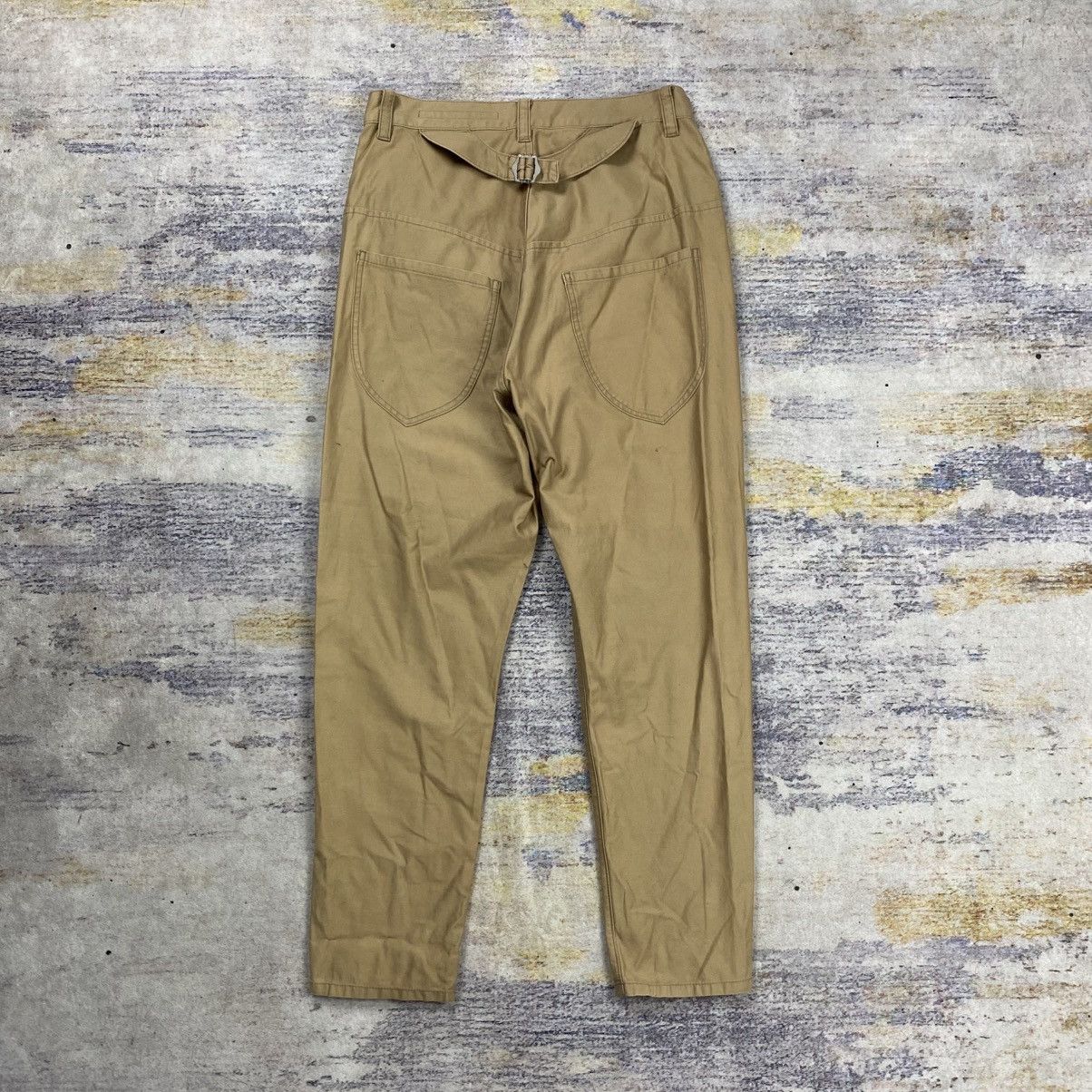 Japanese Brand Sunaokuwahara buckle back drop crotch pants Size US 28 / EU 44 - 2 Thumbnail
