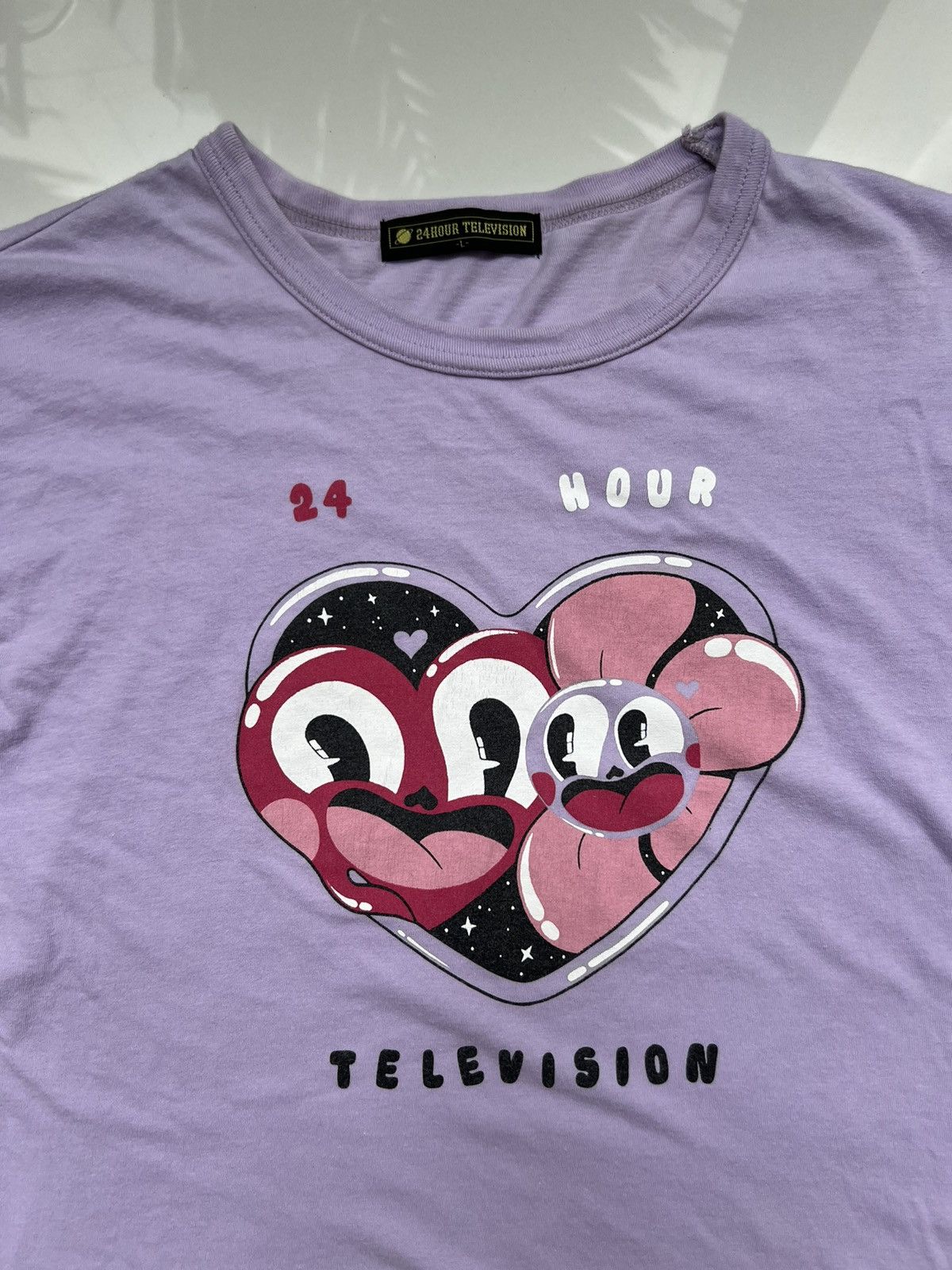 Japanese Brand × Takashi Murakami × Vintage 24 HOUR TELEVISION RARE JAPANESE BIG LOGO TEE Y2K RETRO Size US L / EU 52-54 / 3 - 4 Thumbnail
