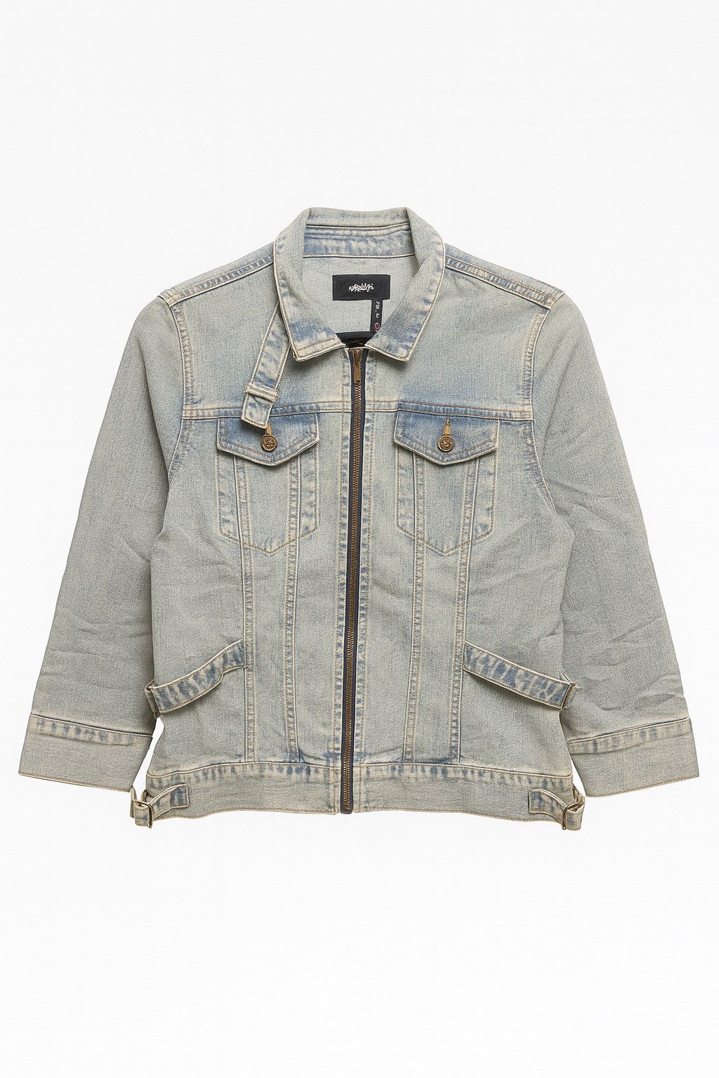 Vintage Vintage Y2K MAXA Light Wash Denim Jacket Adjustable Buckles Size M / US 6-8 / IT 42-44 - 1 Thumbnail