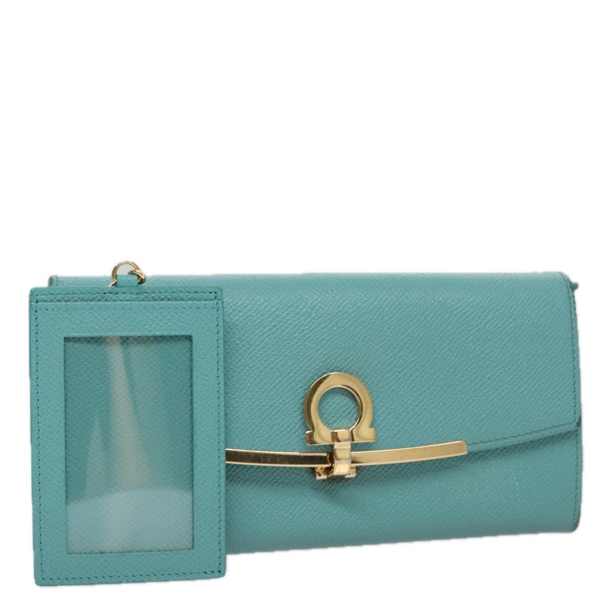 Salvatore Ferragamo Gancini Blue Leather Wallet (Pre-Owned) Size ONE SIZE - 1 Thumbnail
