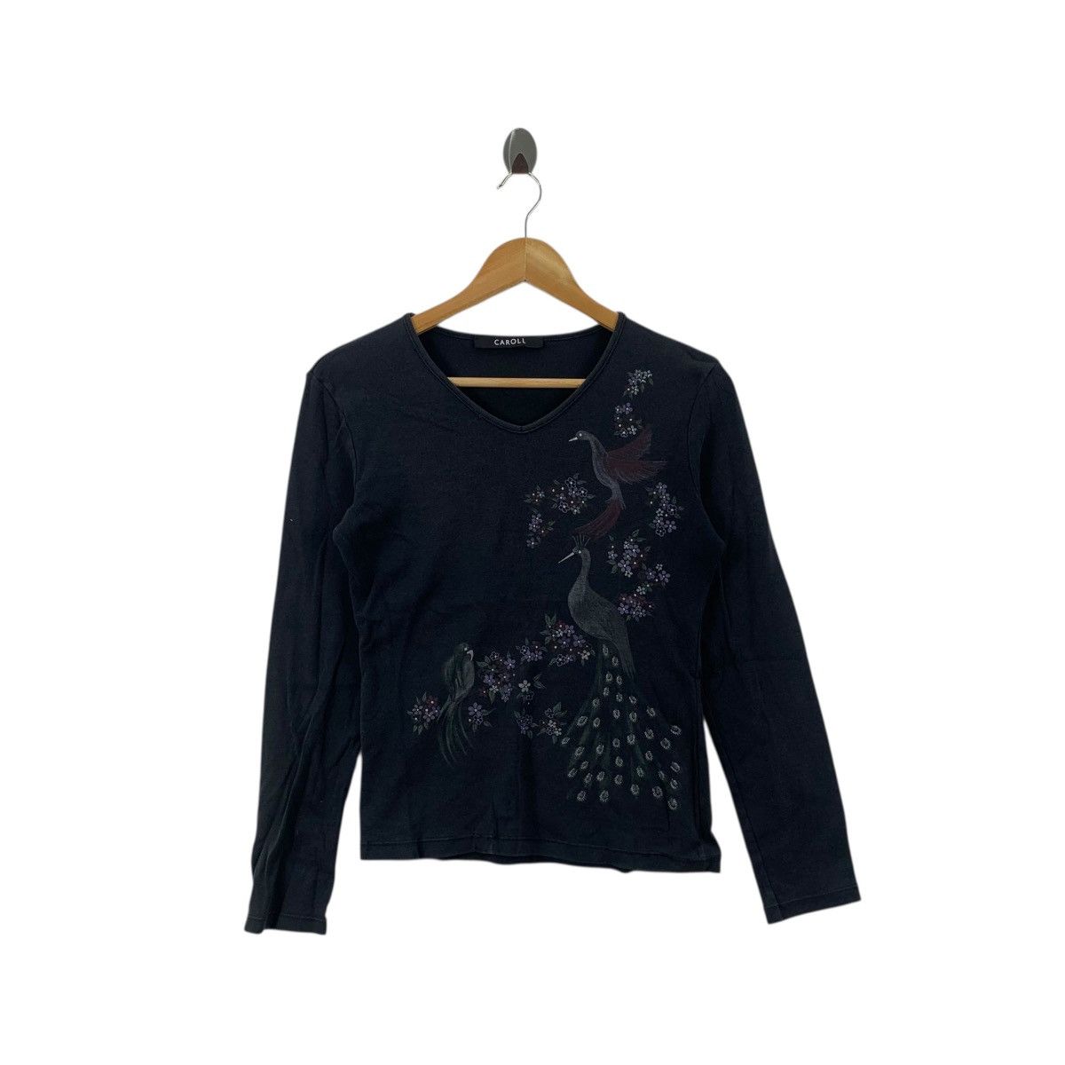 Vintage Vintage CAROLL MADE IN FRANCE Peacock Bird Paradise Tee Size XXS / US 00 / IT 34 - 1 Thumbnail