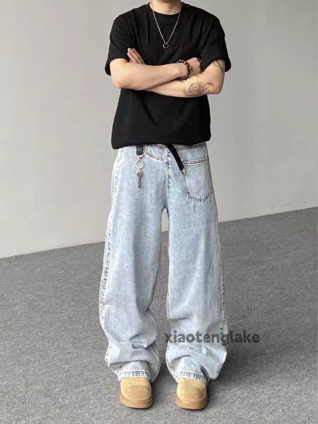Vintage Custom washed faded punk yuppie loose hiphop jeans Size US 31 - 6 Thumbnail